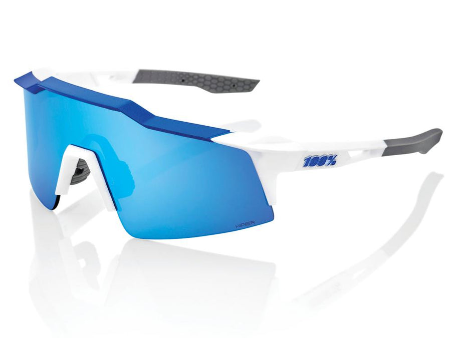 100% Speedcraft SL - HiPER Mirror unis Matte White / Metallic Blue - Performance Sportbrille