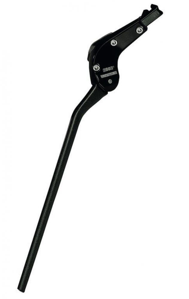 Schwarzer Pletscher Hinterbauständer Multi aus Aluminium, verstellbar für 28 Zoll Fahrräder bis 25 kg.