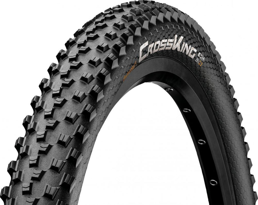 Continental Cross King II Performance MTB Reifen 27.5x2.30 schwarz-Skin, faltbar, mit markantem Profil auf Felge.