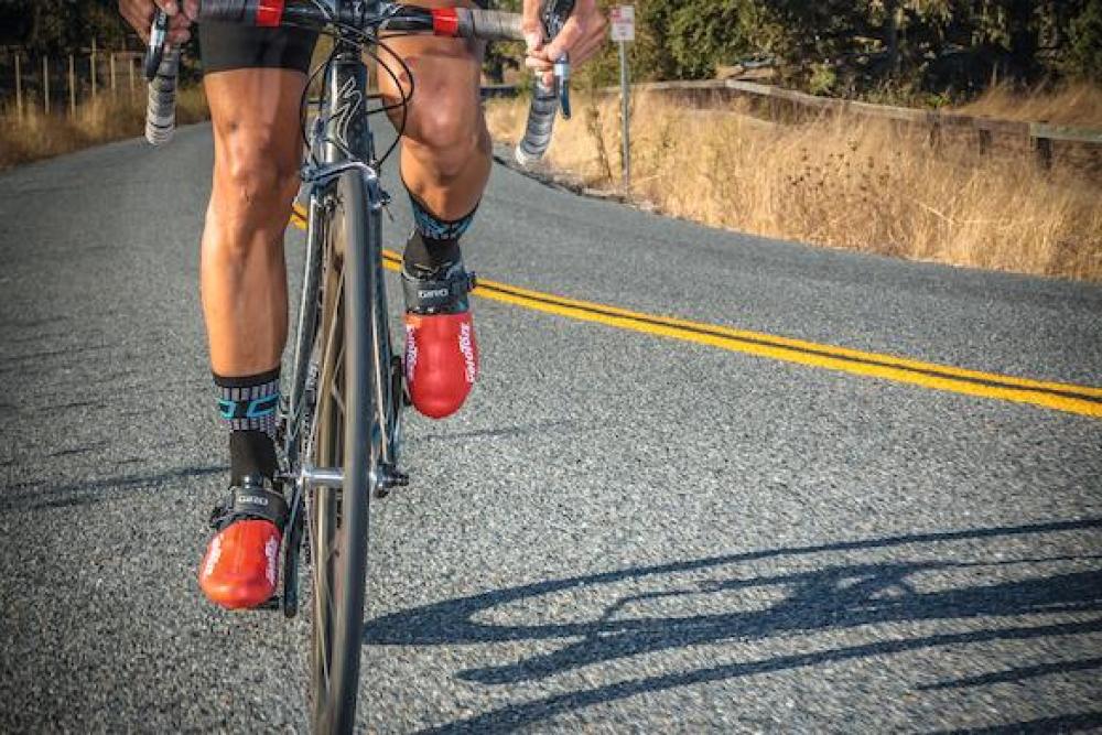 VeloToze Überschuh Toe onesize rot - warme, trockene Zehen bei jedem Wetter