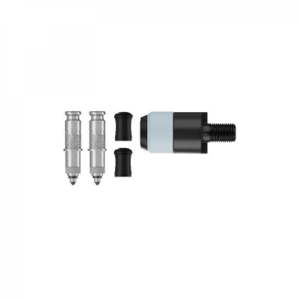 Schwalbe CLIK VALVE DV-SCV Ventil-Umrüstset mit Ventilkernen, Kappen und Adapter für einfache Klick-Bedienung.