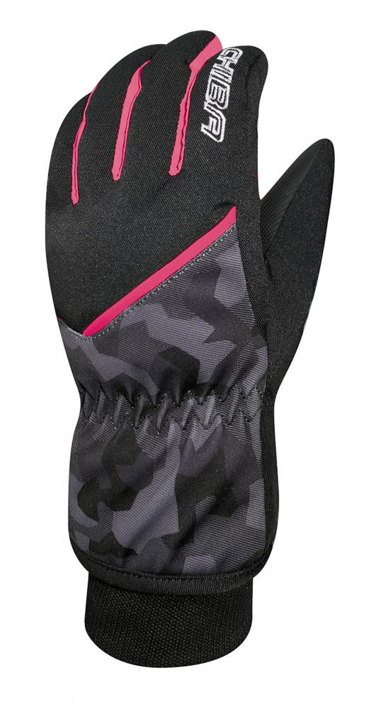 CHIBA Snow Flash - wasserdichte Kinder-Winterhandschuhe, Größe 6, Tarn/pink