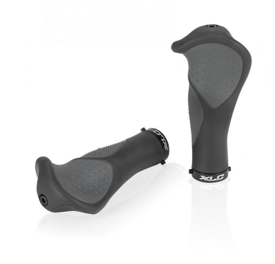 XLC Fahrradgriffe GR-S22 Ergonomic 135 mm schwarz/grau - ergonomisch, stoßdämpfend, rutschfest