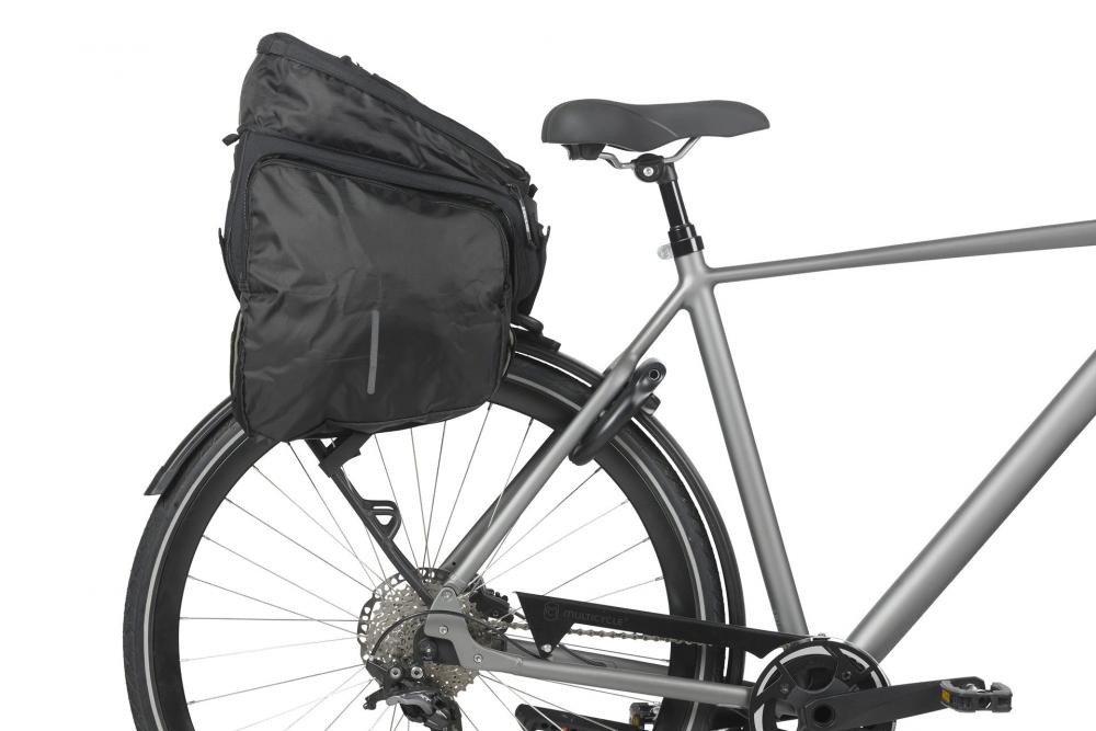 Basil Move Gepäckträgertasche 10-26 Liter schwarz - Kompatibel mit MIK, Racktime, i-Rack/Carrymore , wasserabweisend