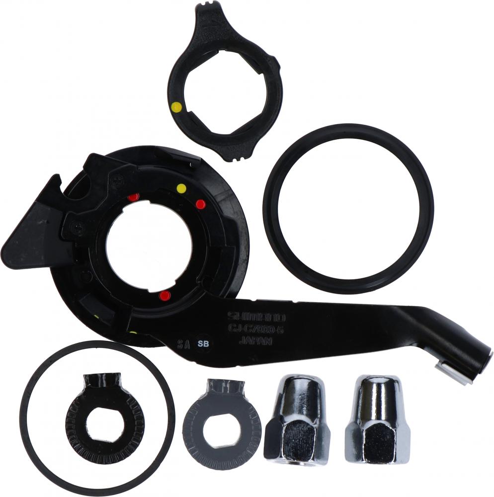 Shimano Nexus CJ-C7000 Getriebenabe Kleinteile Set mit Kabelhalter, Dichtung, Unterlegscheiben und Muttern.