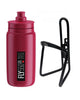 Elite Trinkflasche Bordeauxrot + M-Wave Flaschenhalter schwarz