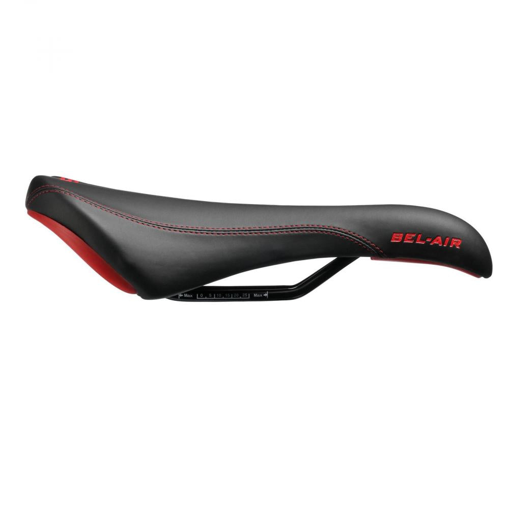 SDG Bel-Air RL Sattel Stahl 7x7mm schwarz-rot