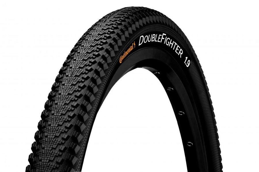 Continental Double Fighter III Reifen 26x1.90 schwarz für Urban & Offroad, schnell auf Asphalt, griffig auf Schotter, Pannens