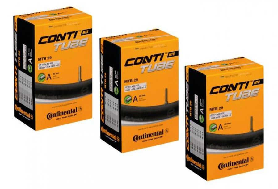 The user wants an SEO-friendly alt-text for an image showing three boxes of Continental bicycle tubes.