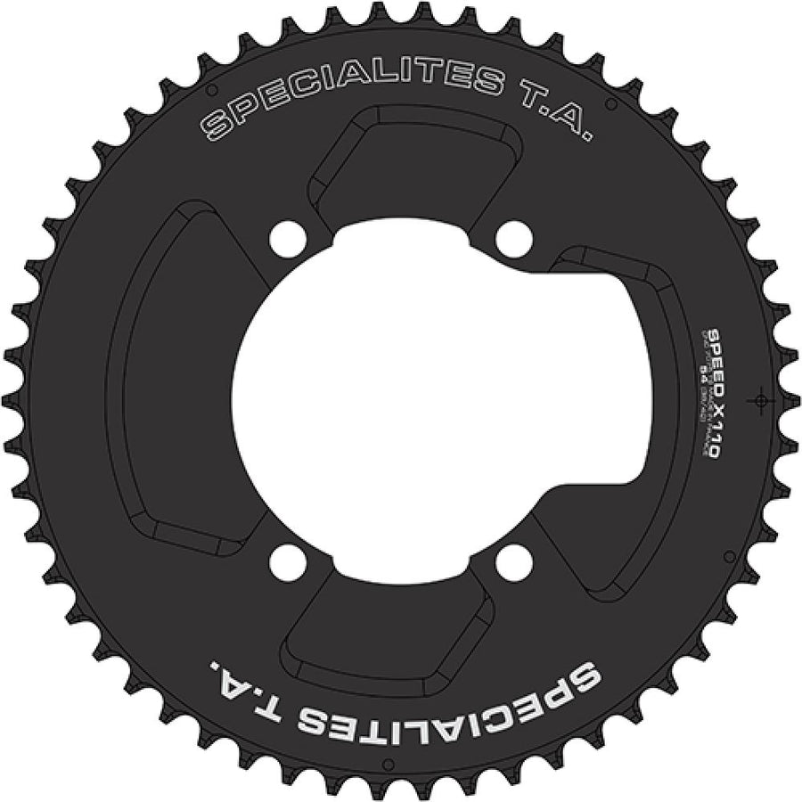Schwarzes TA Speed X110 Kettenblatt 54 Zähne außen für 10/11-fach Schaltungen.