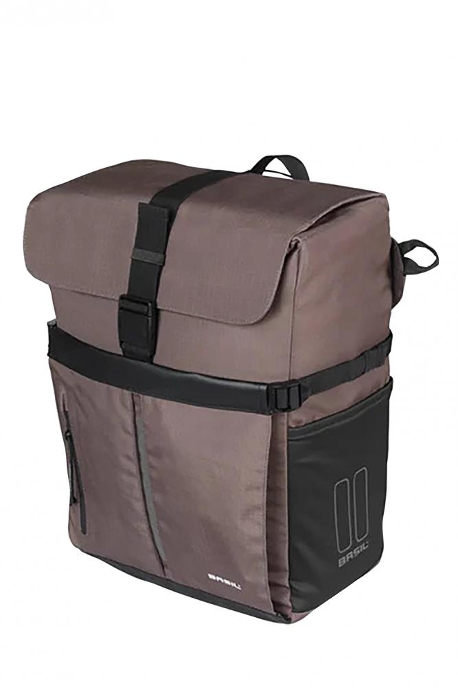 Basil Move Einzelpacktasche MIK Hooks 15 Liter braun - wasserabweisend, Helmfach & tragbar