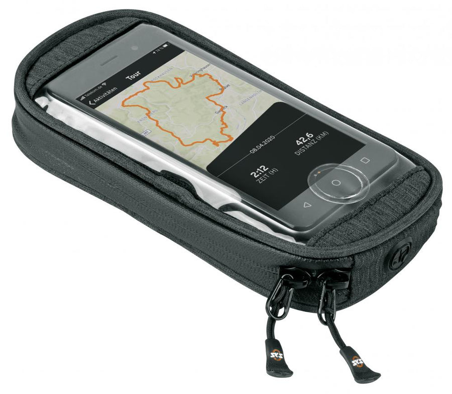 SKS Smartphonehalter Smartboy Plus - schwarz, Kunststoff, inkl. Tasche, sicher und flexibel am Fahrradlenker befestigen