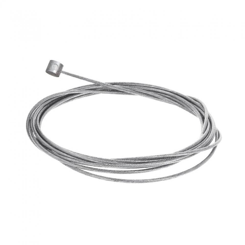 Silberner capgo BL Edelstahl Bremsinnenzug Shimano MTB 2000mm, aufgerollt mit Tonnenkopf
