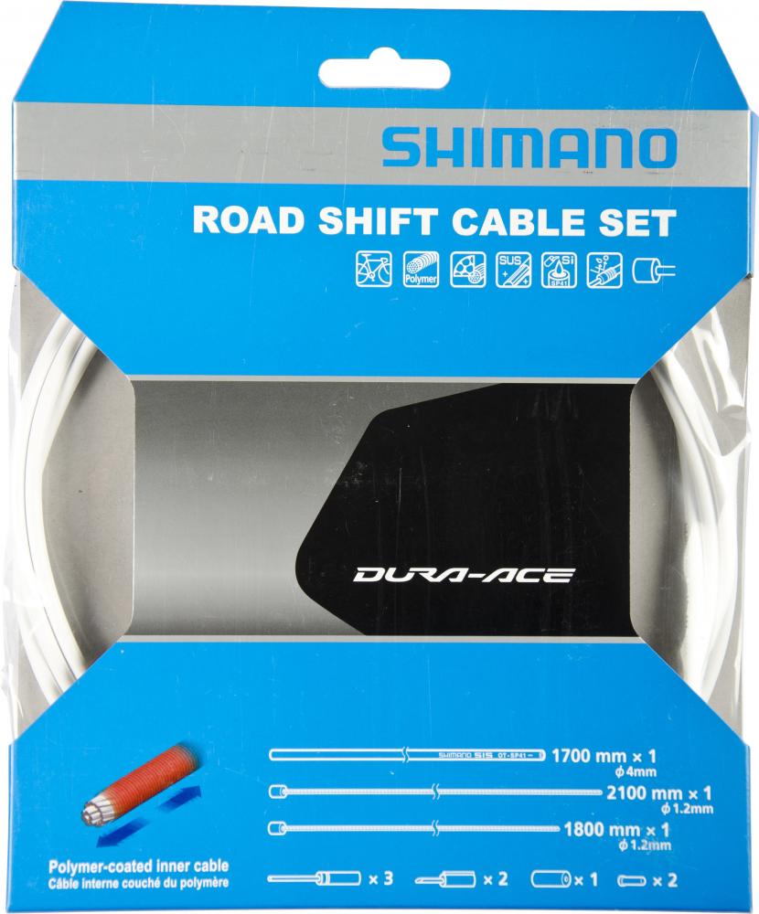 SHIMANO Schaltzug-Set Road polymerbeschichtet Schaltzug - Weiß