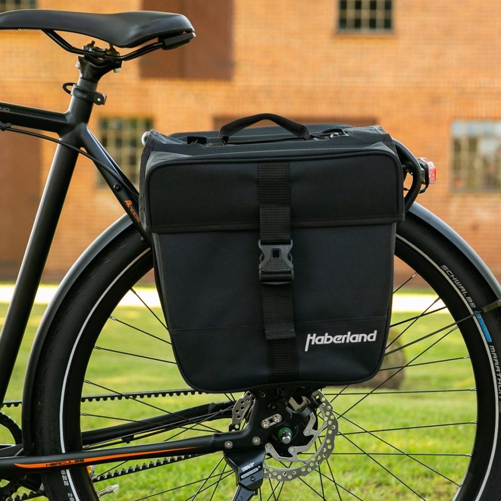 Haberland Doppeltasche 25l Einsteiger schwarz - praktische Gepäckträgertasche für Alltag und Tour