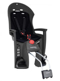 Hamax Siesta Fahrrad-Kindersitz grau/schwarz, 20° neigbar, mit abschließbarer Rahmenbefestigung und Helmfreiraum.