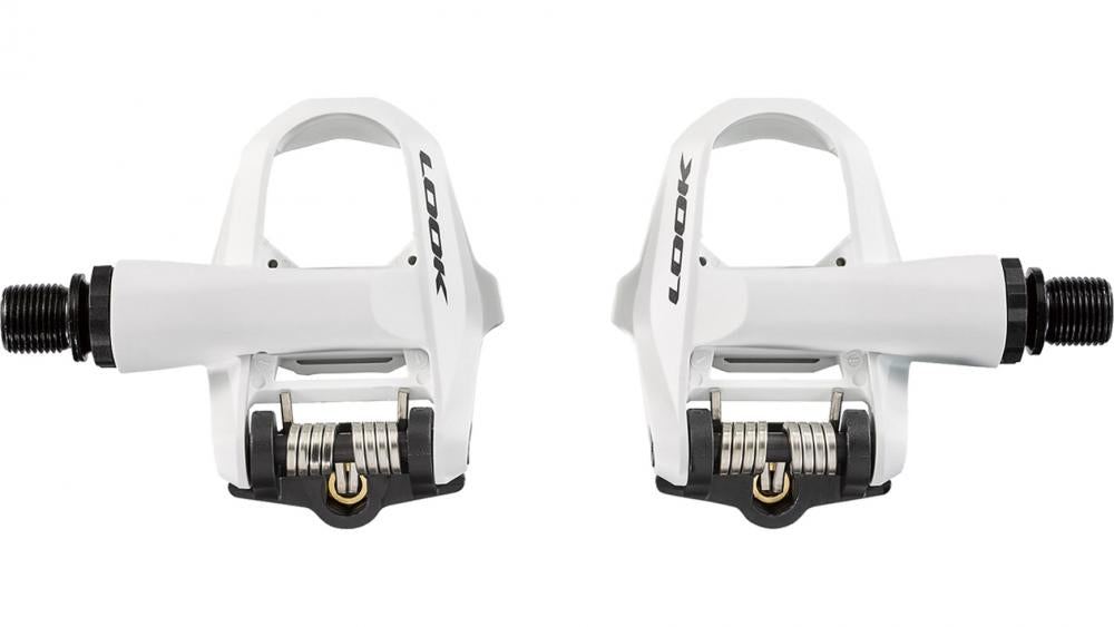 LOOK Rennrad Klickpedal Kéo 2 Max white, Composite Körper, Chromoly-Plus Achse, Edelstahl Kontaktfläche, einstellbare Auslösetension 8/12 Nm, inkl. graue Kéo Grip Cleats