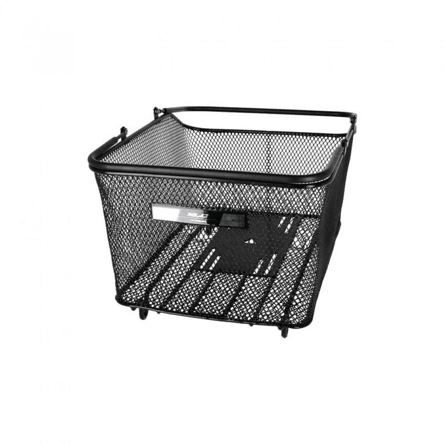 Schwarzer XLC Fahrradkorb BA-B10 aus Metallgitter, 25l Volumen.