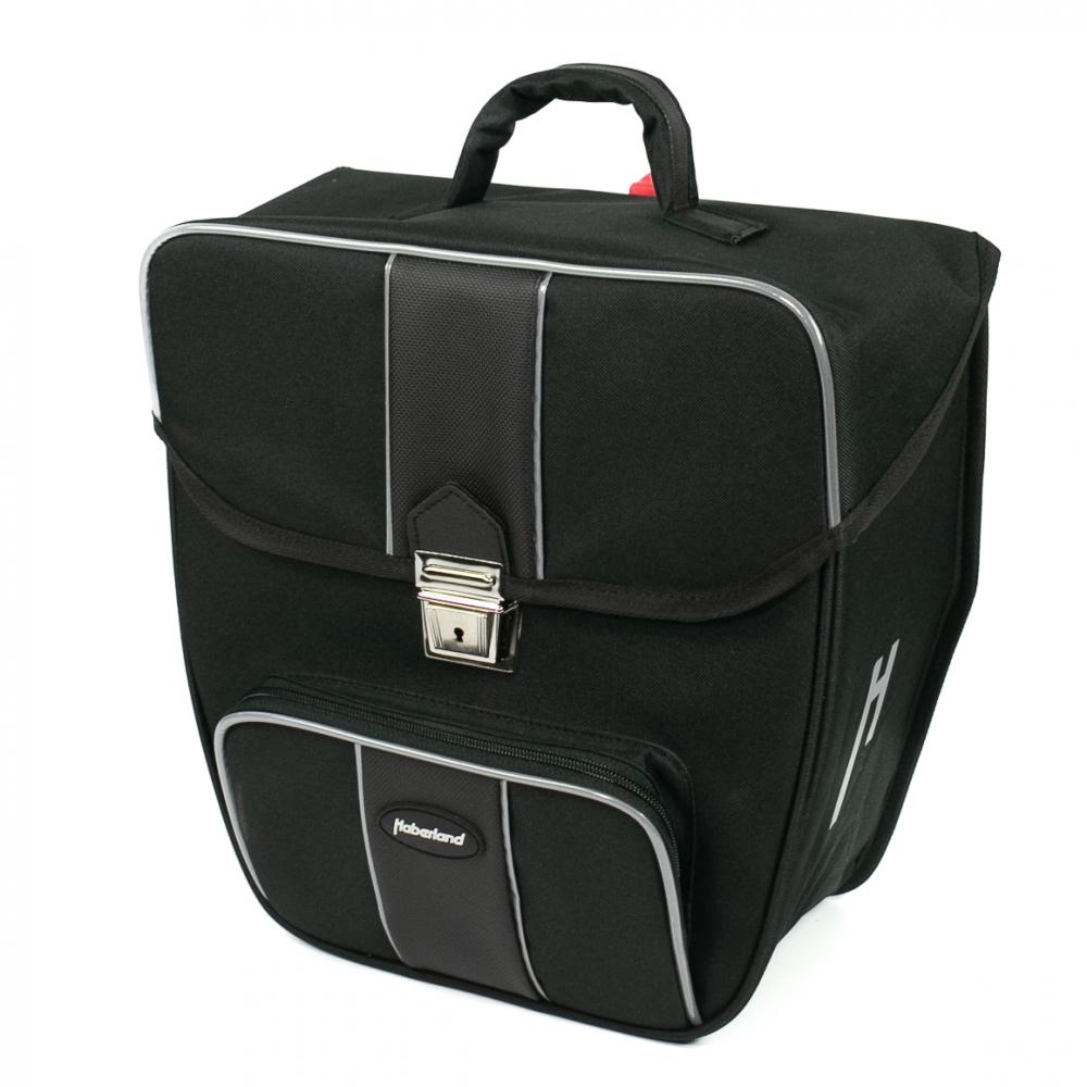 Haberland Einzeltasche 16l Safe schwarz - sichere, formstabile Gepäckträgertasche