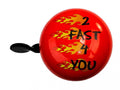 bbeBells Fahrradklingel "2 FAST 4 YOU"  60mm, für Lenker 1,72,5cm, auffälliges Design, langlebige Metallverschraubung, laut und stilvoll