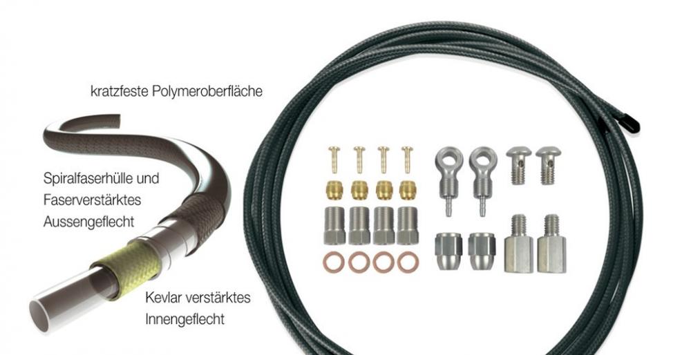 XLC Scheibenbremsleitung 2500mm Universalkit für1 Bremsenset