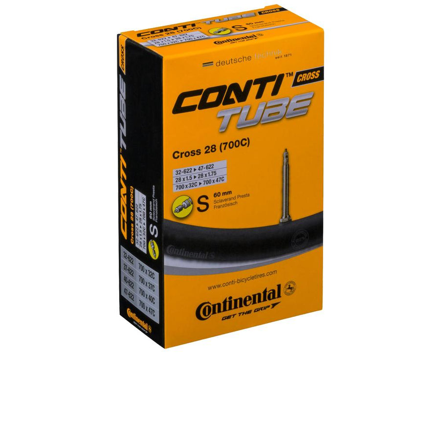 Continental Cross 28" Fahrradschlauch 32-622 bis 47-622 (700x32C-47C) mit 60mm Sclaverand-Ventil für Cross/Gravelbikes.