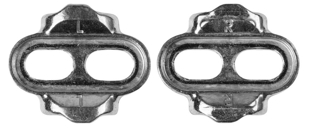 Crankbrothers Premium Zero Float Fahrrad-Cleats aus Metall, L und R markiert