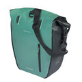 Basil Einzeltasche Rivo L silbergrün/schwarz 25-31L - wasserdichte Fahrradtasche mit MIK Hooks, praktische Fächer, abnehmbar