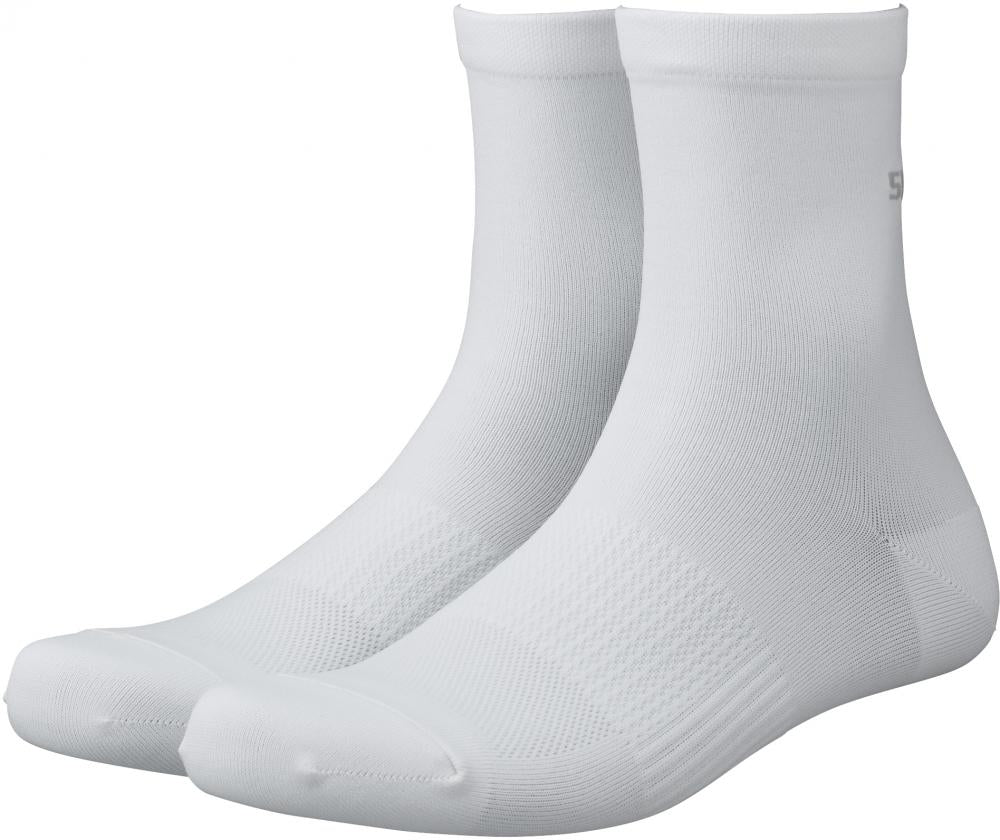 SHIMANO PERFORMANCE MID SOCKS WHITE S/M WHITE - atmungsaktive Radsocken