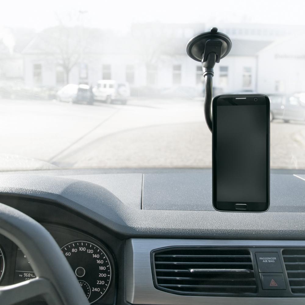 SKS COMPIT FLEXX Smartphone-Halterung  flexible Handyhalterung mit Flexarm und Saugnapf für alle glatten Oberflächen, ideal für Auto, Küche und Arbeitsplatz