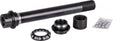 SHIMANO Hohlachse FH-M7010-B SLX 12mm MTB Hinterrad-Achse mit Lagern und Kleinteilen auf Weiß.