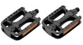 Longus Pedal SP-877 schwarz - robustes Aluminium-Pedal mit rutschfester Oberfläche, CrMo-Achse, Kugellager, Reflektoren gemäß StVZO