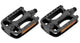 Longus Pedal SP-877 schwarz - robustes Aluminium-Pedal mit rutschfester Oberfläche, CrMo-Achse, Kugellager, Reflektoren gemäß StVZO