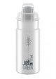 ELITE Trinkflasche mit Schutzkappe JET GREEN PLUS transparent graues Logo 550ml Biokunststoff