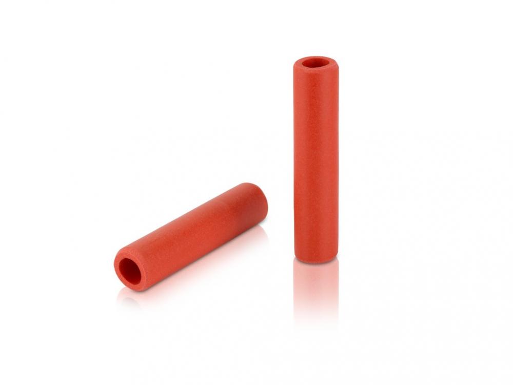 XLC GR-S31 Silikon-Lenkergriffe, 130 mm, rubinrot, Ø 22 mm, 100 % Silikon