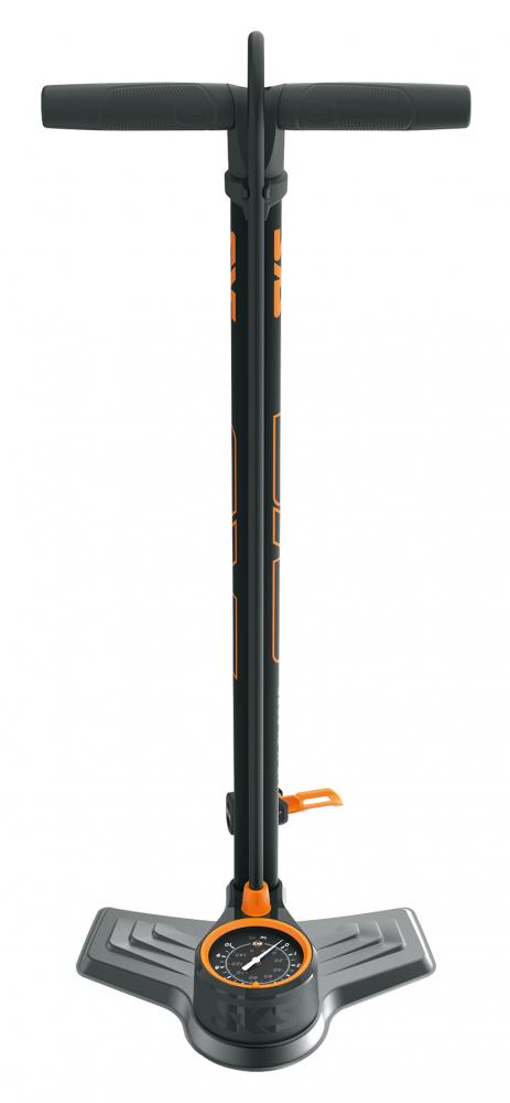 SKS Pumpe AIR-X-PLORER 10.0 Standpumpe mit stabilem Metallfuß - großem Stahlrohr für Drücke bis 10 bar extra langem Hochdruckschlauch und MULTI VALVE-Kopf für alle Ventilarten