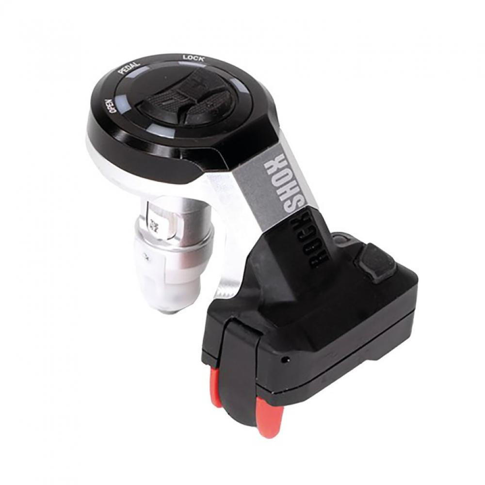RockShox Pike Charger3.1 Flight Attendant Gabel Kontroll Modul, schwarz-silber, mit LOCK, PEDAL, OPEN und Logo.