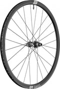 Schwarzes DT Swiss A 1800 SPLINE 29" Fahrrad-Disc-Laufrad, aerodynamisch und modern.