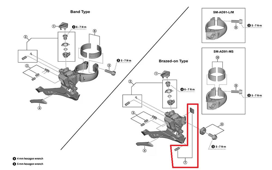 SHIMANO Stützschraube für FD-U6030-F, mit Platte - klein & präzise für exakte Umwerfer-Einstellung
