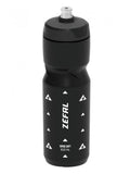 Zefal Sense Soft 800ml schwarze Fahrrad Trinkflasche, 229mm hoch, mit weißem Zefal Logo und SENSE SOFT Schriftzug.