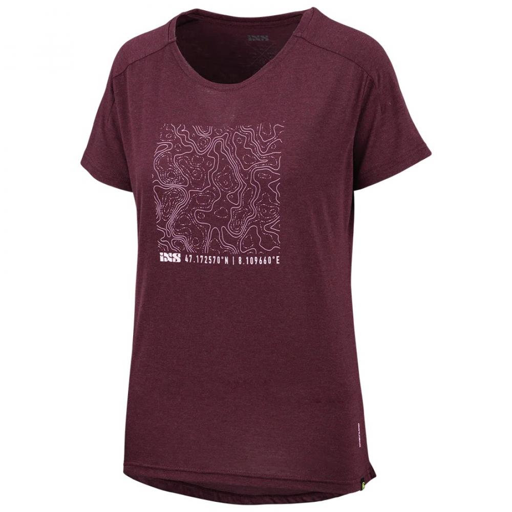 IXS Sports Division iXS Flow Girls Contour Tech Tee KL Raisin - funktionelles Bike-Shirt für Mädchen