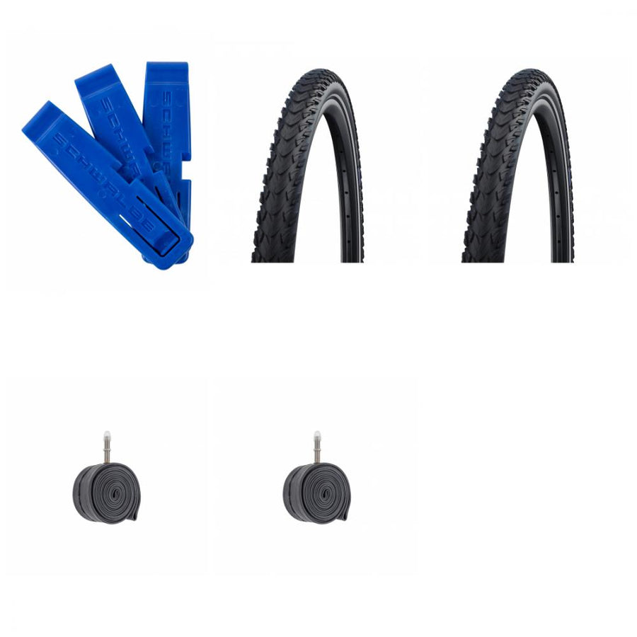 Schwalbe MARATHON PLUS TOUR 26x2.00" 50-559 E-25 + 2x AV13 Schlauch + Reifenheber