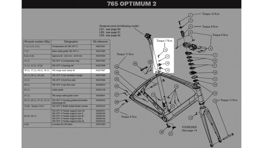 LOOK OPT2 Sattelklemme Kit, für Look 765 Rahmen, schwarz, stabile Aluminium-Sattelstützen-Fixierung