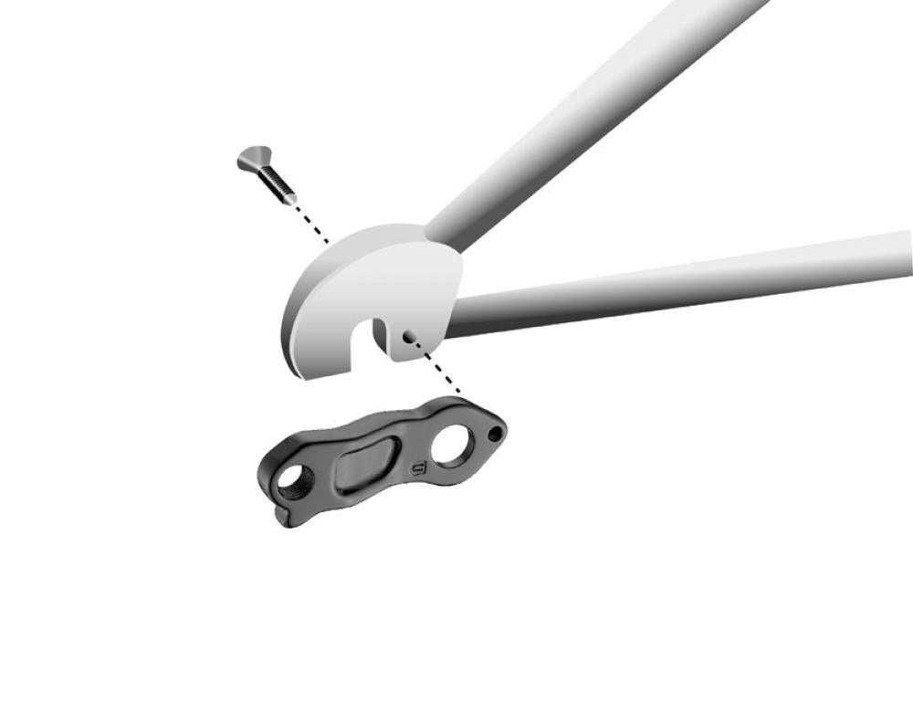 Marwi Schaltauge GH-309 ohne Schraube für Focus-Fahrräder - Aluminium, Schwarz