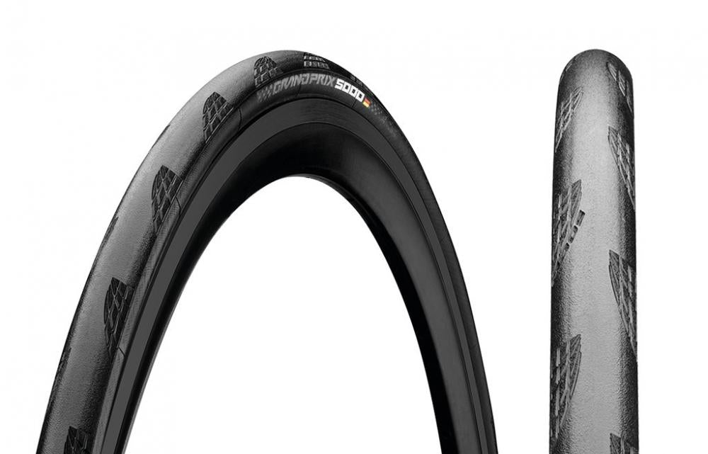 Continental Grand Prix 5000 Faltreifen schwarz, 28x1.25 Zoll (32-622) mit sichtbarem Profil.