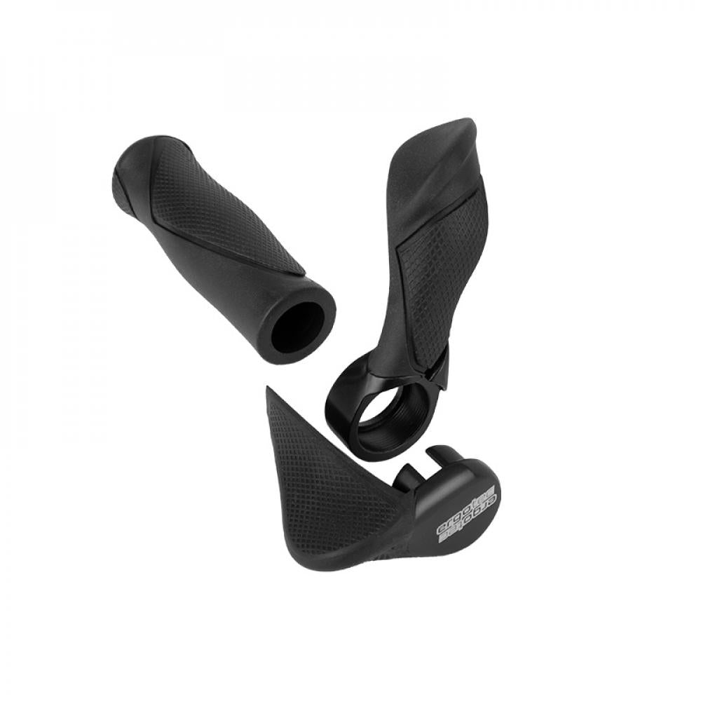 Ergotec Multiflex-Griffe AKSB-10/2: Ergonomische 130mm MTB/ATB Lenkergriffe mit Kraton-Gel und Bar-Ends.