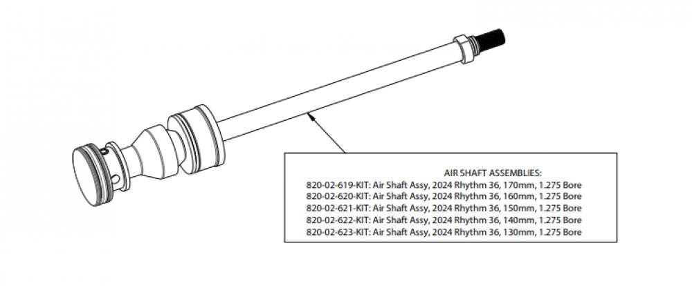 FOX Service Set Air Shaft Assy Rhythm 36 130mm - präziser Luftfeder-Service