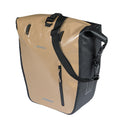 Basil Fahrradtasche Rivo L Einzeltasche 25-31L sand/schwarz, wasserdicht, mit MIK Hooks, große Gepäckträgertasche