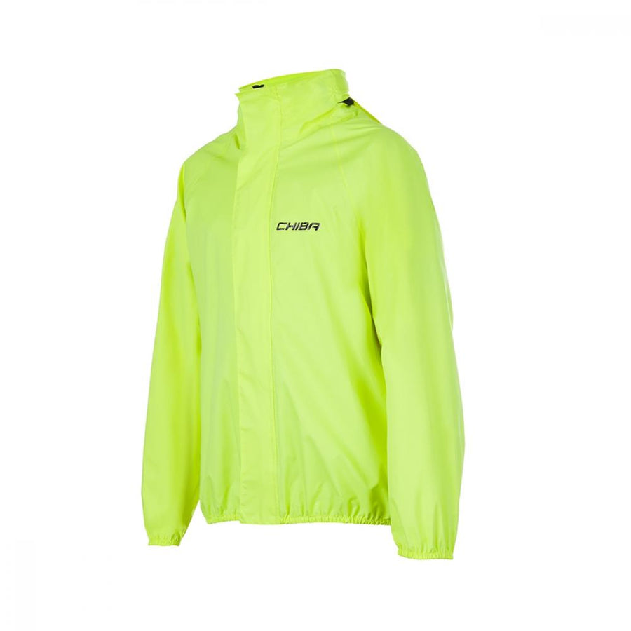 Chiba Regenjacke Rain Kids neongelb Größe S - wasserdichte Kinder-Fahrradjacke mit reflektierenden Elementen, atmungsaktiv, winddicht, leicht und kompakt verstaubar