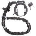 Schwarzes M-Wave Rahmenschloss Ringchain XL mit 1000mm Kette und Schlüsseln für Fahrräder.